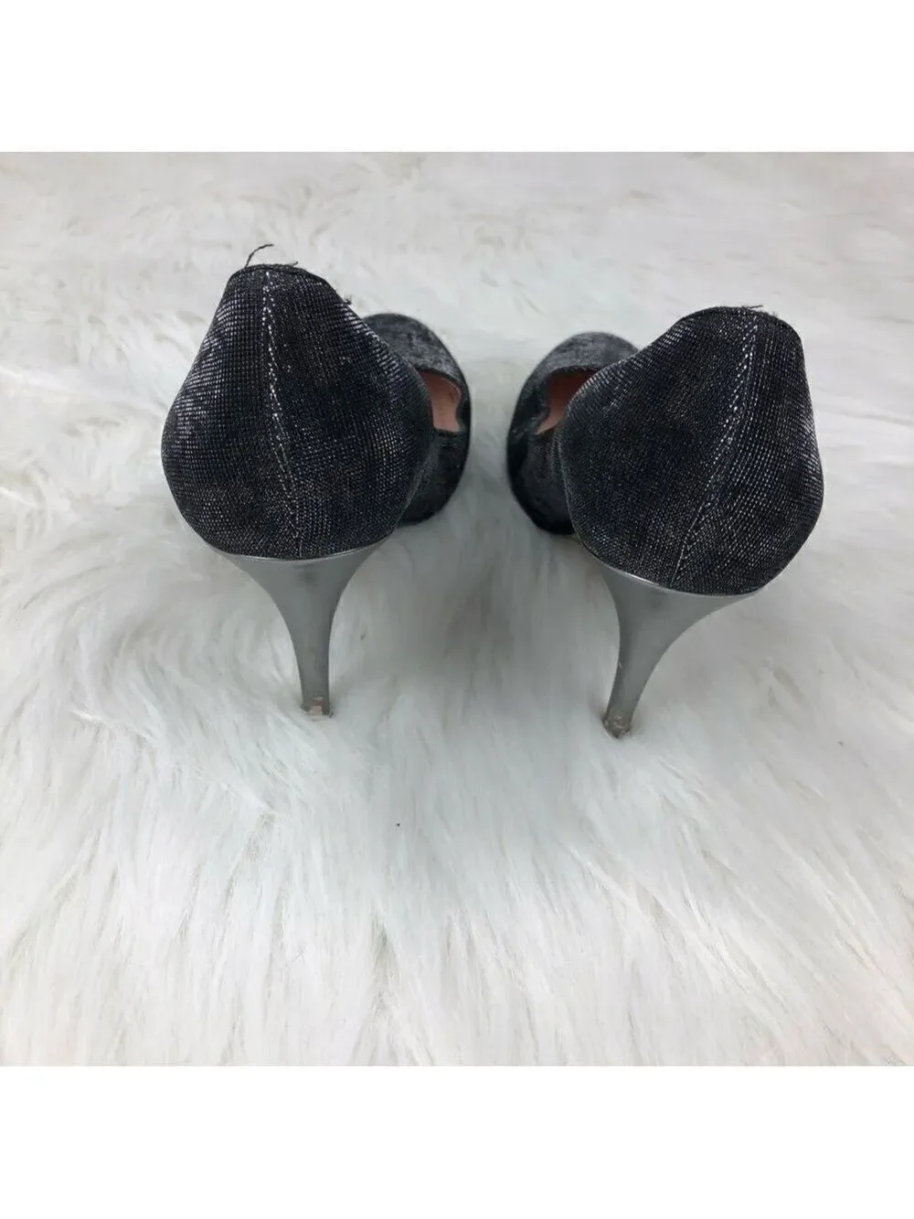 Kate Spade Glitter Silver Heeled Pumps